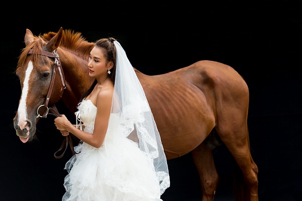 Россияне все чаще заказывают на свадьбы медведей, лошадей, верблюдов