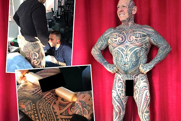 Британец намотал половой орган на скалку и сделал татуировку